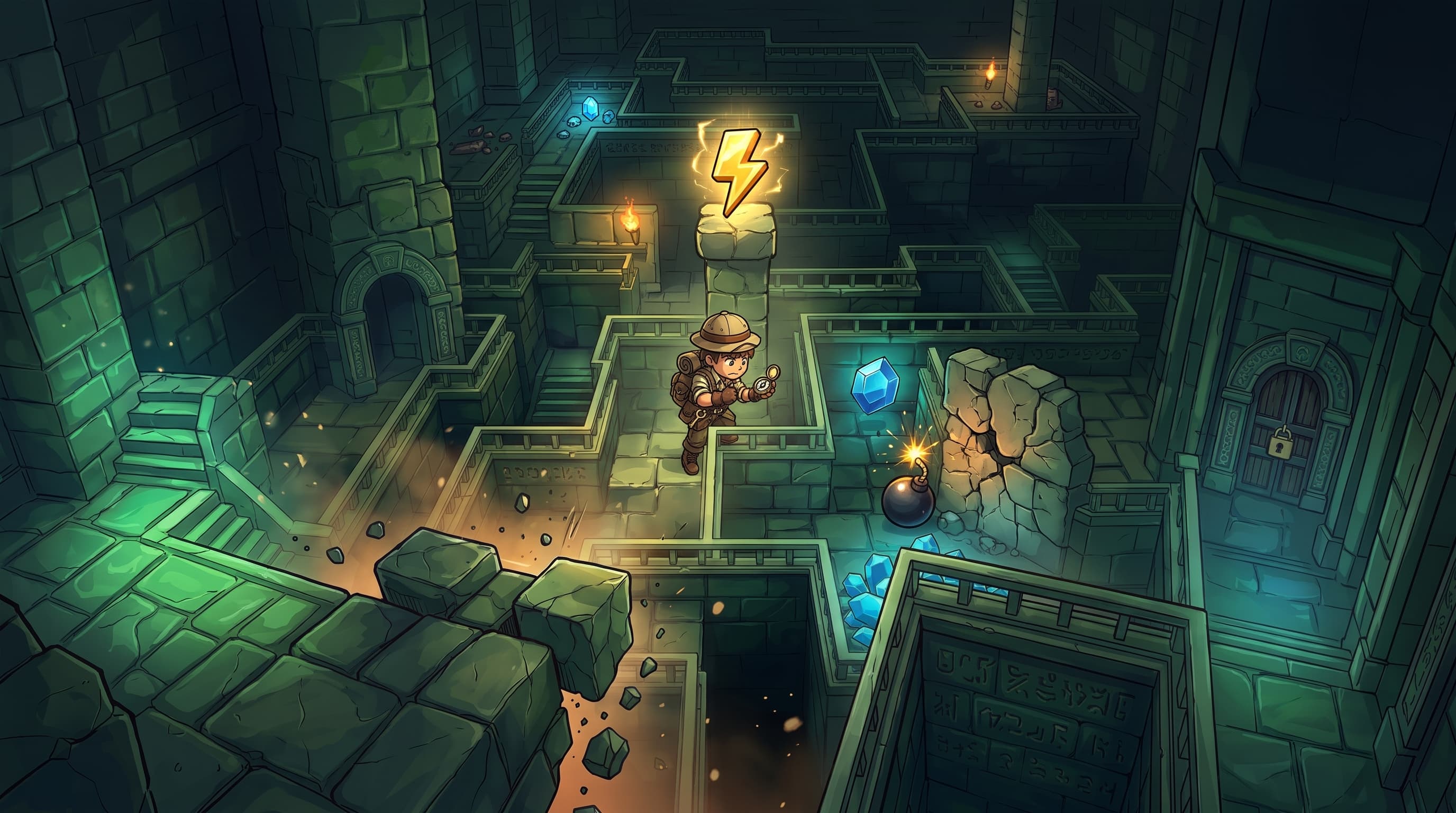 A power-up moment during a Gem & Go run.